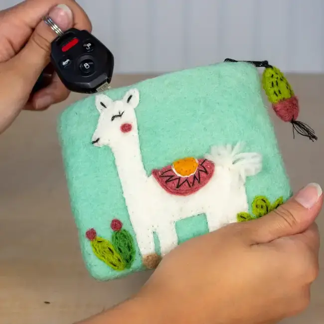 Felt Coin Purse - Happy Llama