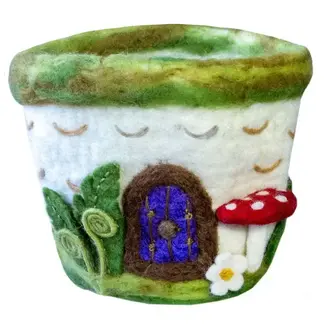 Nepal Woodland Cottage Felt Pot