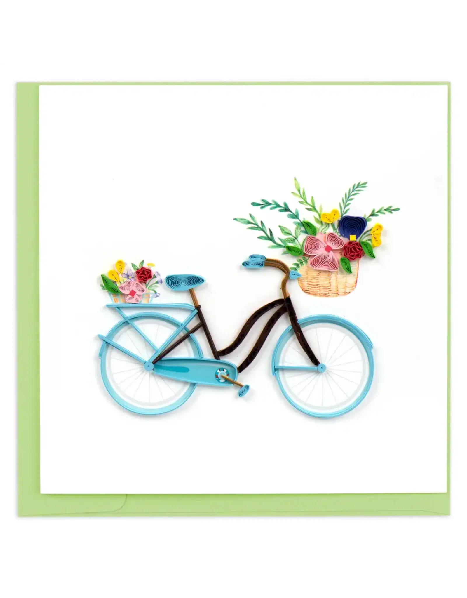 Vietnam Quilled Bicycle & Flower Basket Card