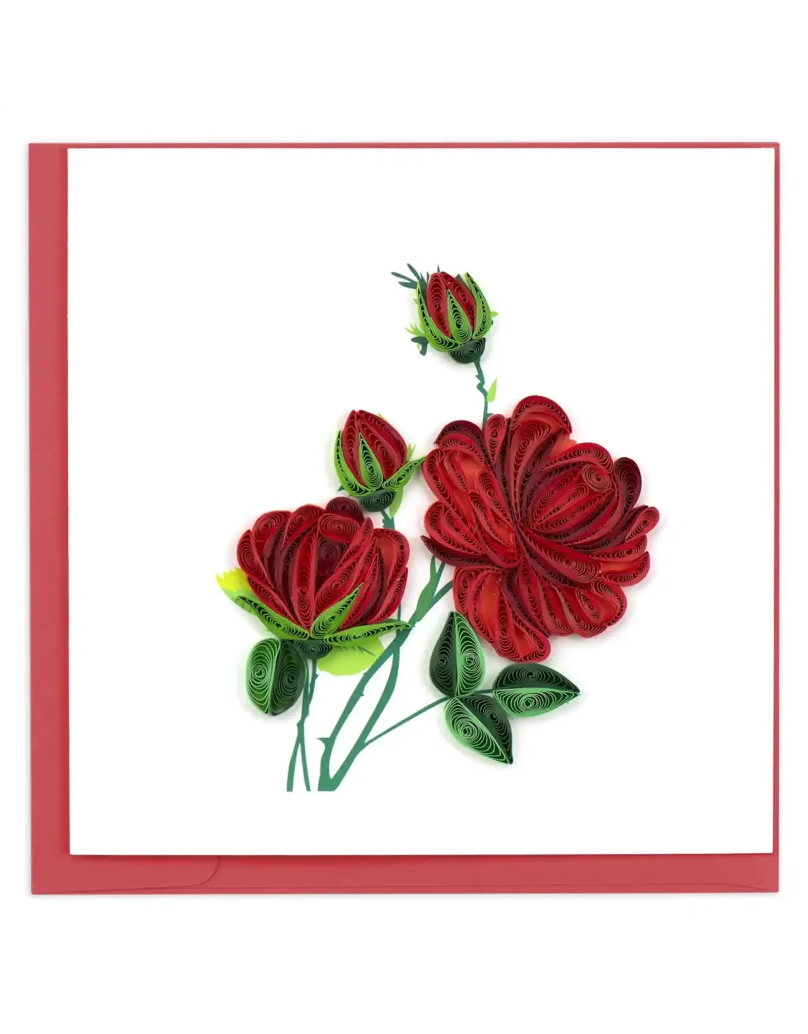 Vietnam Quilled Red Roses Card