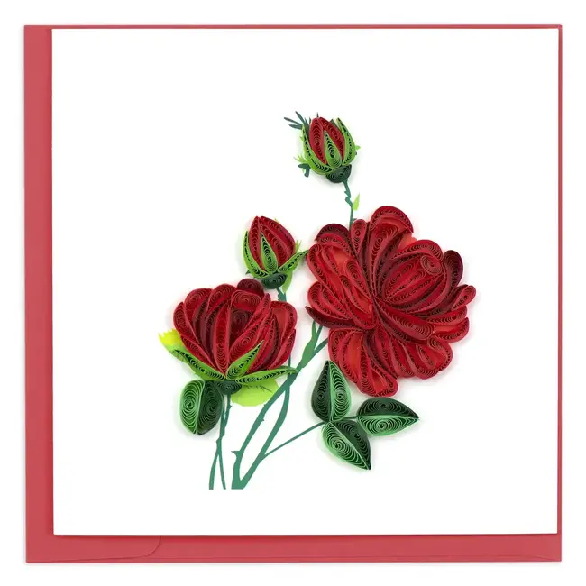 Quilled Card - Red Roses