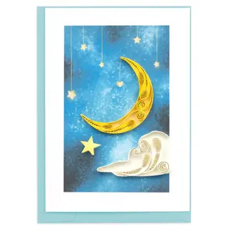 Vietnam Mini Quilled Card - Moon & Stars