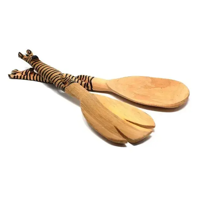 Wood Serving Set -  Twisted Zebra Design
