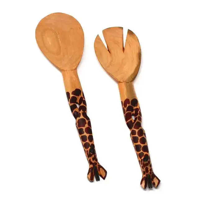 Wood Serving Set -  Twisted Giraffe Design