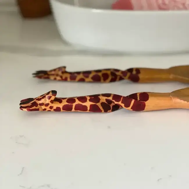 Wood Serving Set -  Twisted Giraffe Design