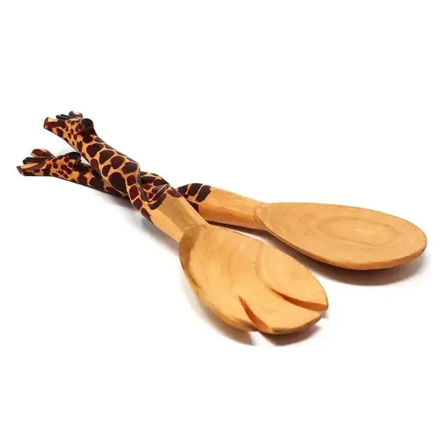 Wood Serving Set -  Twisted Giraffe Design