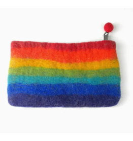 Nepal Rainbow Felt Coin Purse
