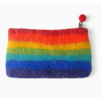 Nepal Coin Purse - Rainbow Felt