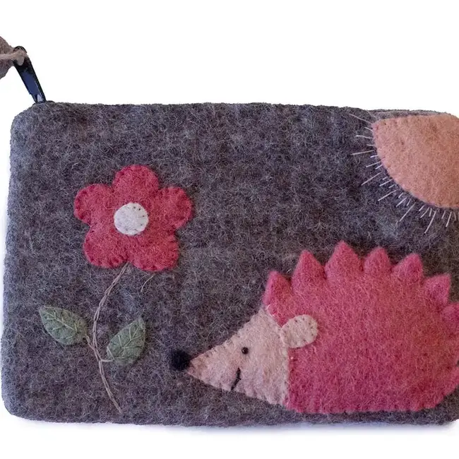 CLEARANCE Hedgehog Felt Coin Purse