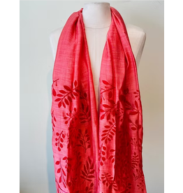 Vietnam Olive Leaf Scarf - Cochineal
