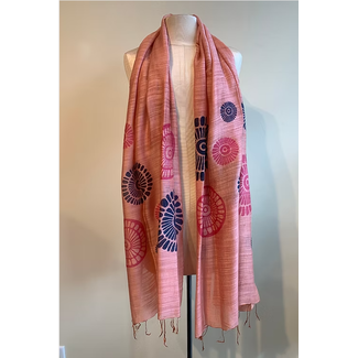 Vietnam Shells Scarf - Rose & Navy