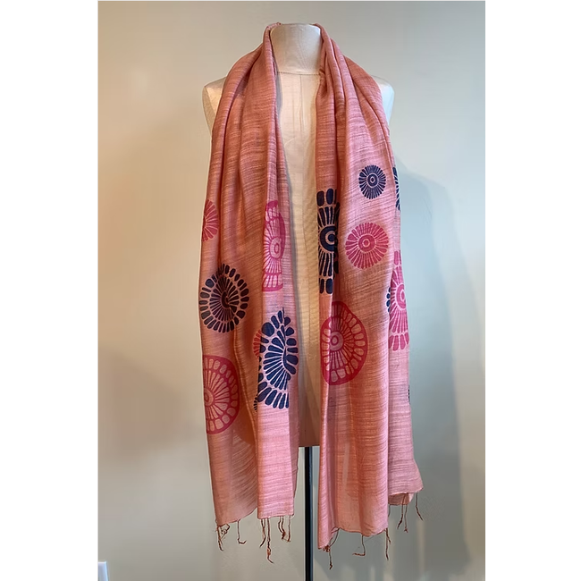 Shells Scarf - Rose & Navy