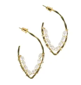 India Pearl Loop Earrings