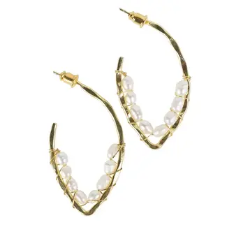 India Pearl Loop Earrings