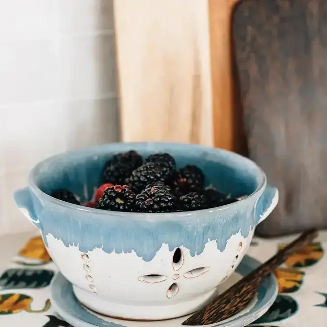 Blue & White Berry Colander