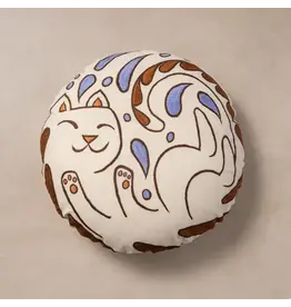 India Embroidered Cat Pillow