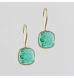 India Lalita Blue Daisy Dangle Earrings