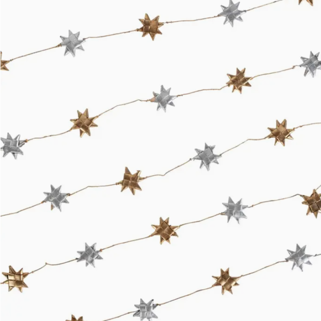 Silver & Gold Palm Star Garland