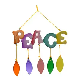 Indonesia Recycled Glass Mobile - Peace