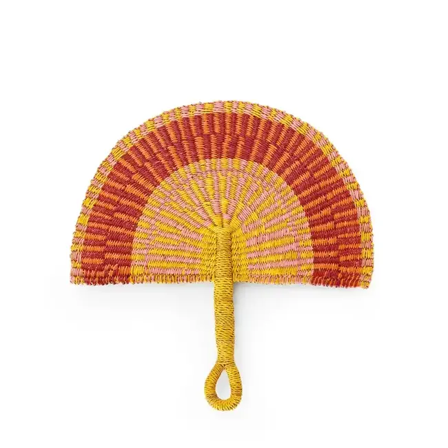 Elephant Grass Half-Moon Hand Fan