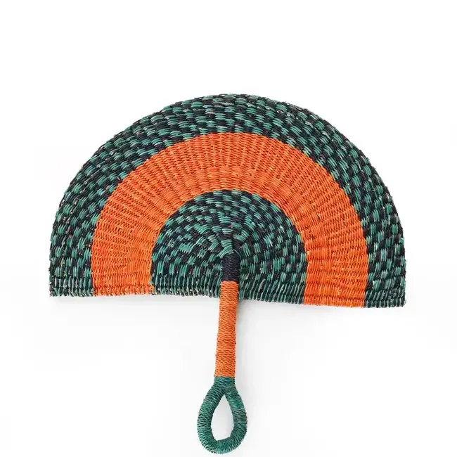 Elephant Grass Half-Moon Hand Fan