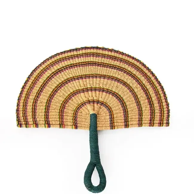Elephant Grass Half-Moon Hand Fan