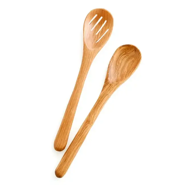 Olive Wood Slatted Salad Servers