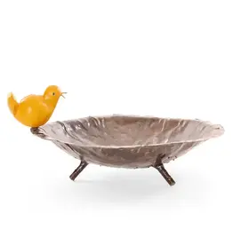 Zimbabwe Recycled Metal & Stone Bird Bath