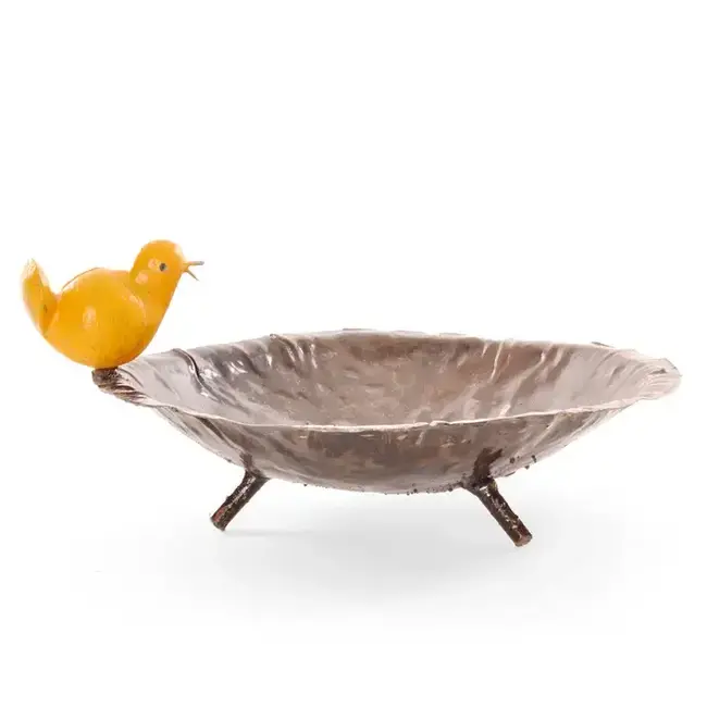 Recycled Metal & Stone Bird Bath