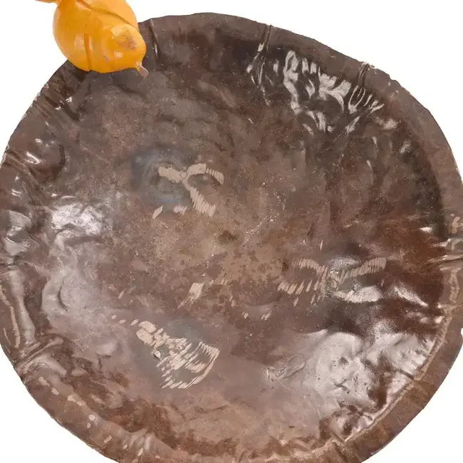 CLEARANCE Recycled Metal & Stone Bird Bath