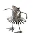 Metal Dancing Frog Sculpture