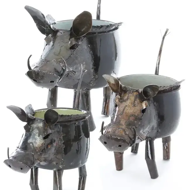 Recycled Metal Warthog Planter