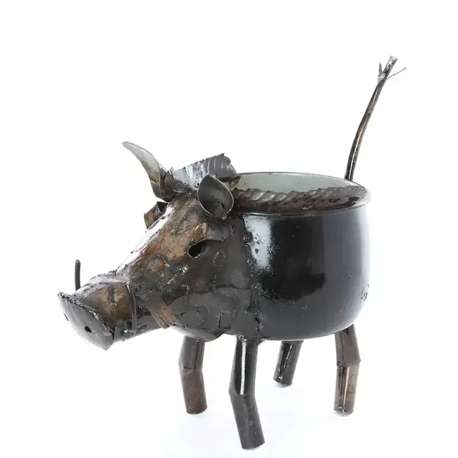 Recycled Metal Warthog Planter