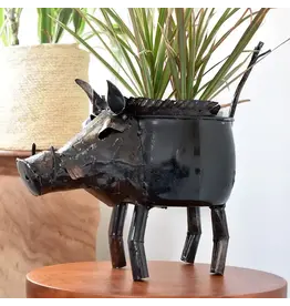 Zimbabwe Recycled Metal Warthog Planter