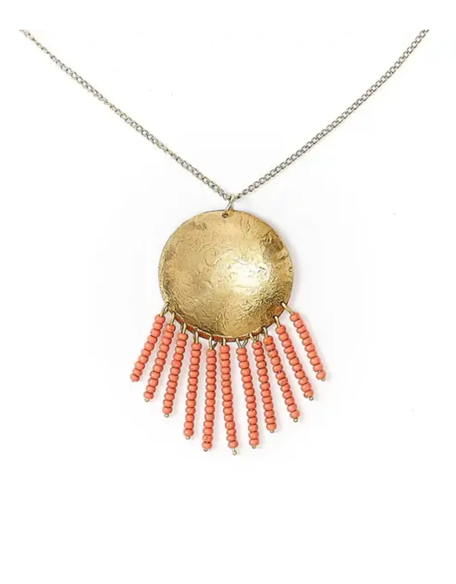 India Chaya Coin & Fringe Drop Necklace