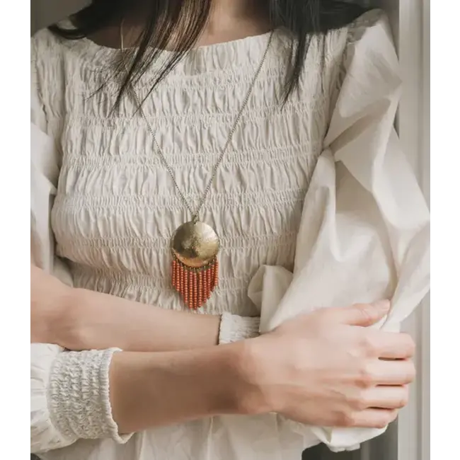 Chaya Coin & Fringe Drop Necklace