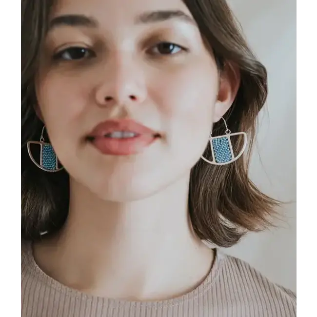 Rajiyah Beaded Fan Earrings