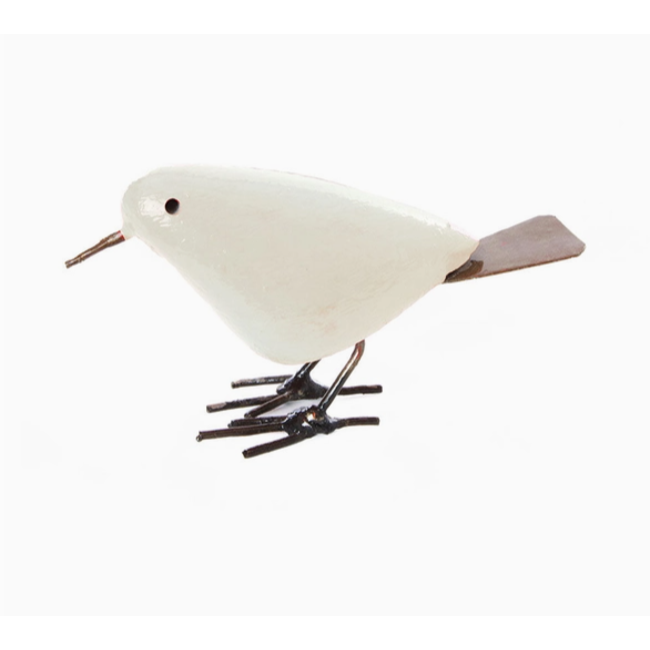 Painted Stone & Metal Bird