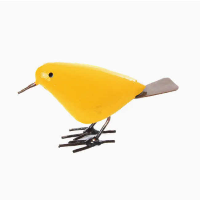 CLEARANCE Painted Stone & Metal Bird