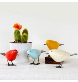 Zimbabwe Painted Stone & Metal Bird