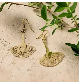 India Ginkgo Leaf Dangle Earrings