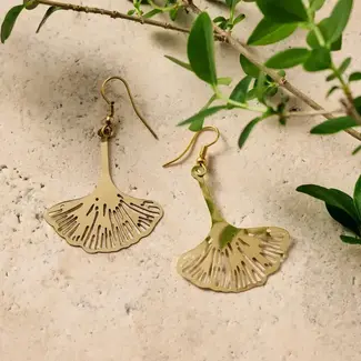 India Ginkgo Leaf Dangle Earrings