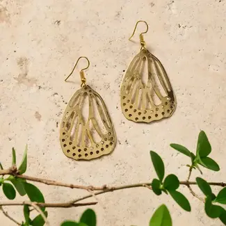 Nepal Hava Butterfly Wing Dangle Earrings