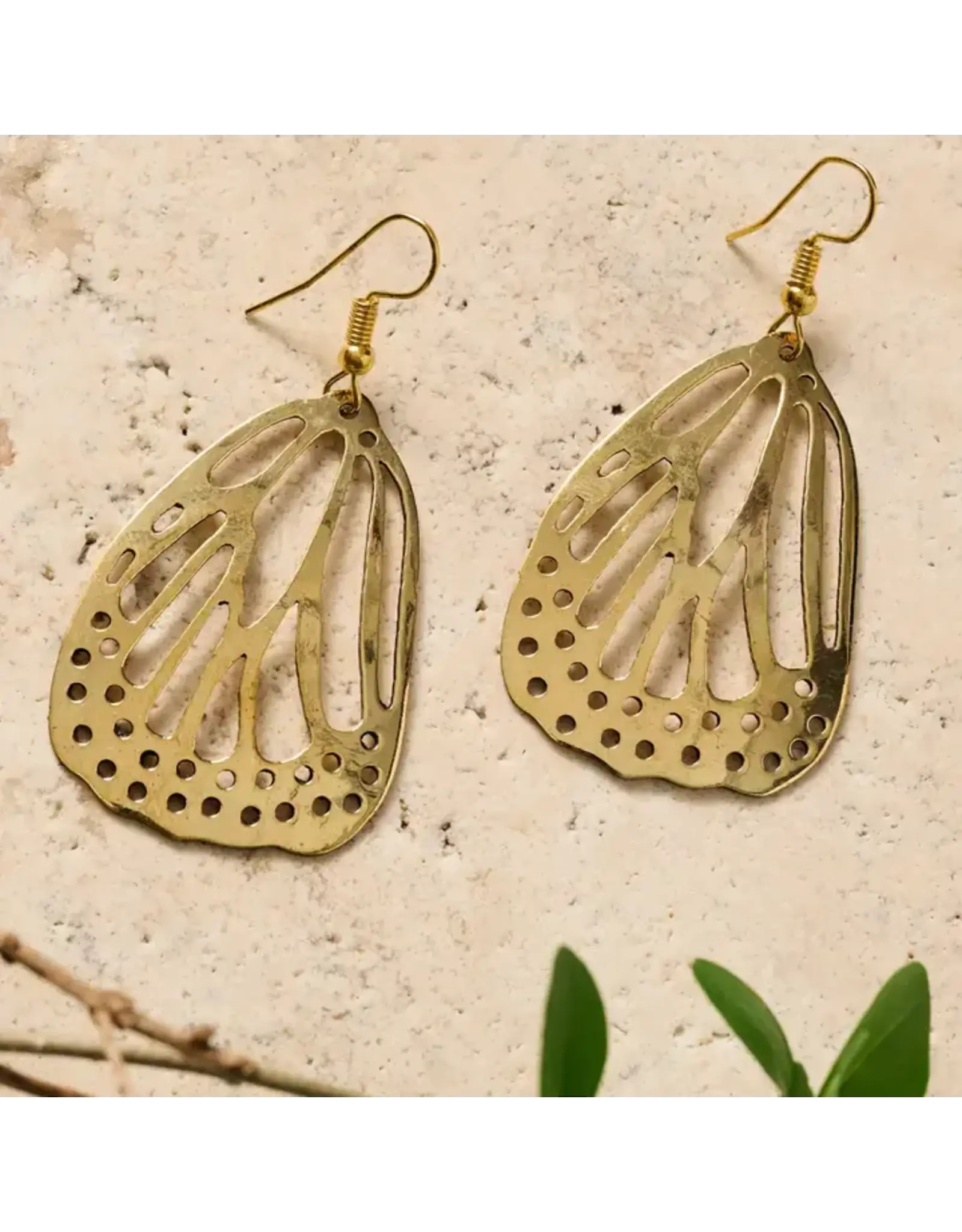 Nepal Hava Butterfly Wing Dangle Earrings