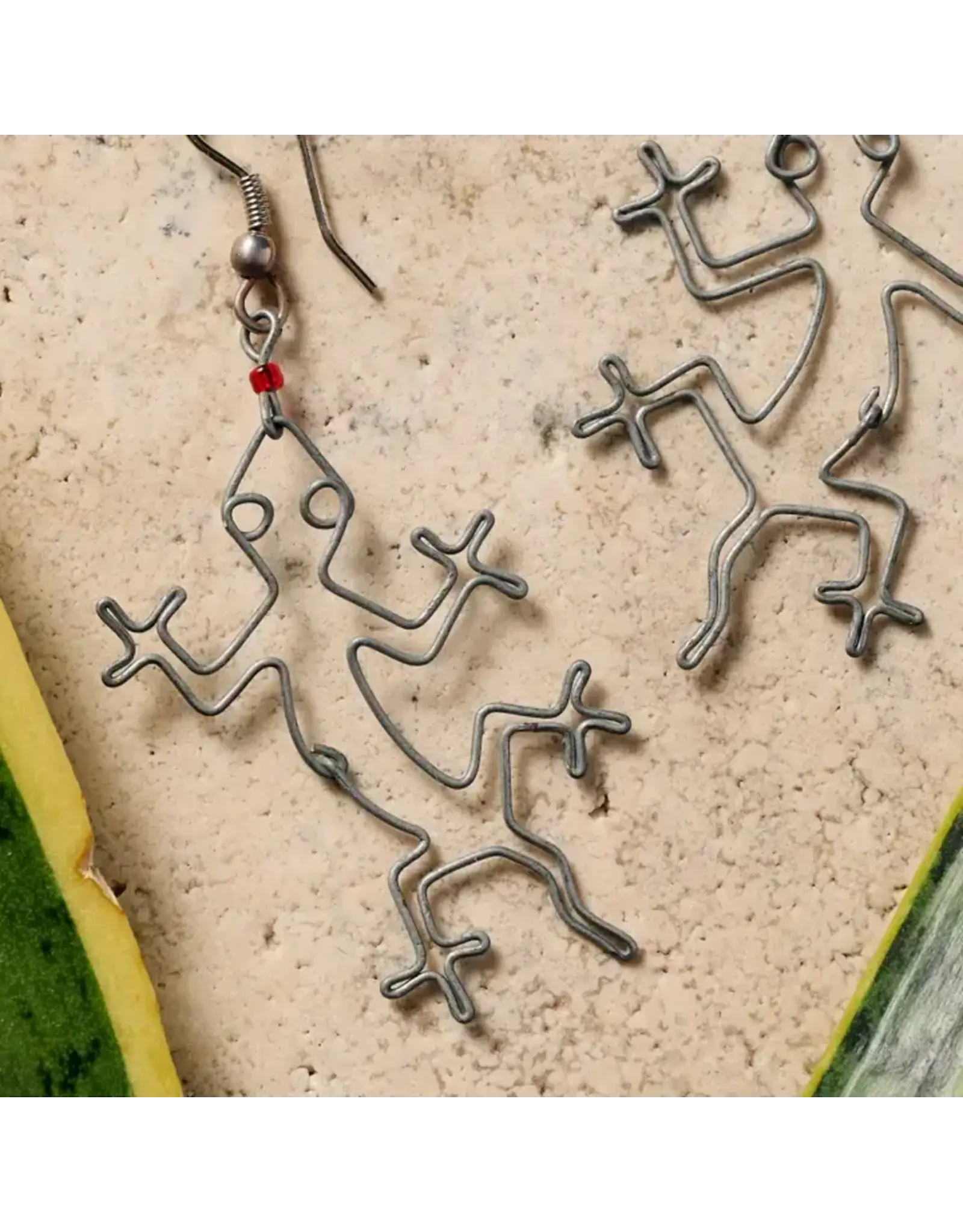 Kenya Mjusi Recycled Wire Gecko Dangle Earrings