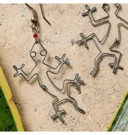 Kenya Mjusi Recycled Wire Gecko Dangle Earrings