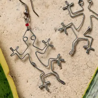 Kenya Mjusi Recycled Wire Gecko Dangle Earrings