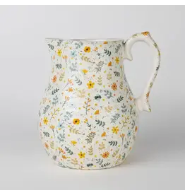 India Tula Floral Ceramic Pitcher