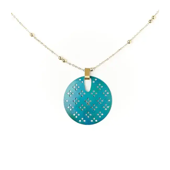 Chameli Teal Blossom Drop Necklace
