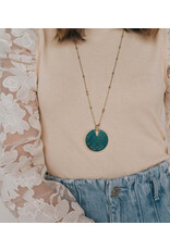 India Chameli Teal Blossom Drop Necklace